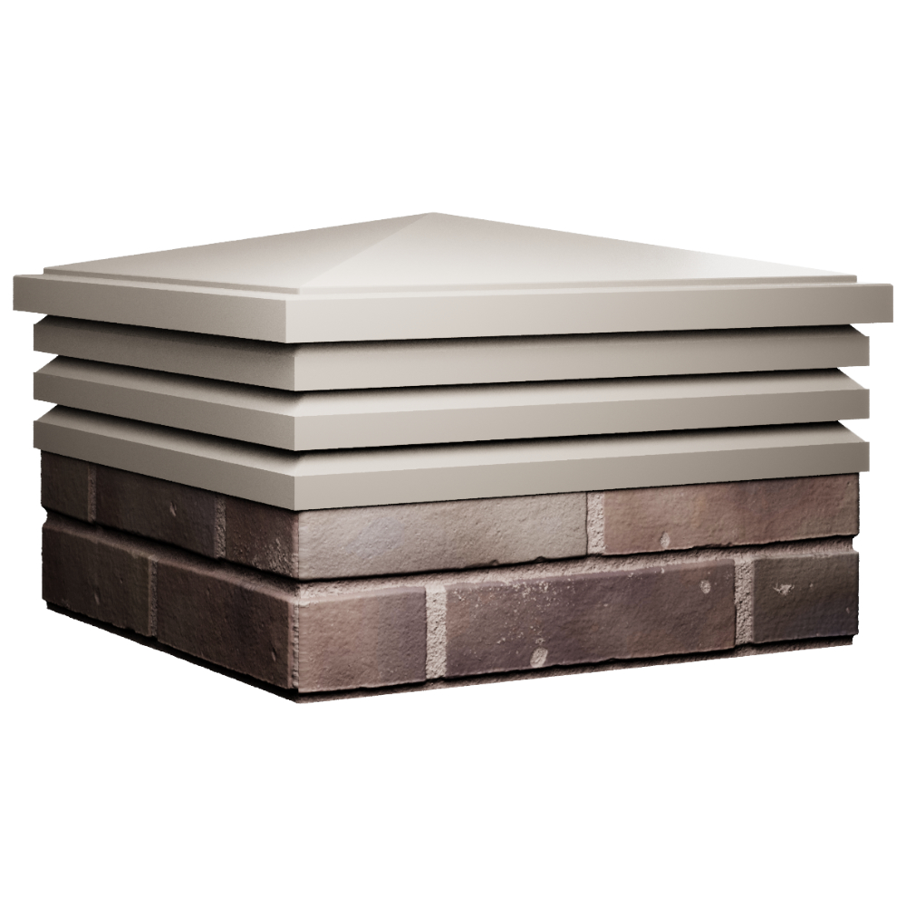 Колпак Zking Бона ХайТек Бежевый на столб 2х2 кирпича (513х513мм) в Старом Осколе фото