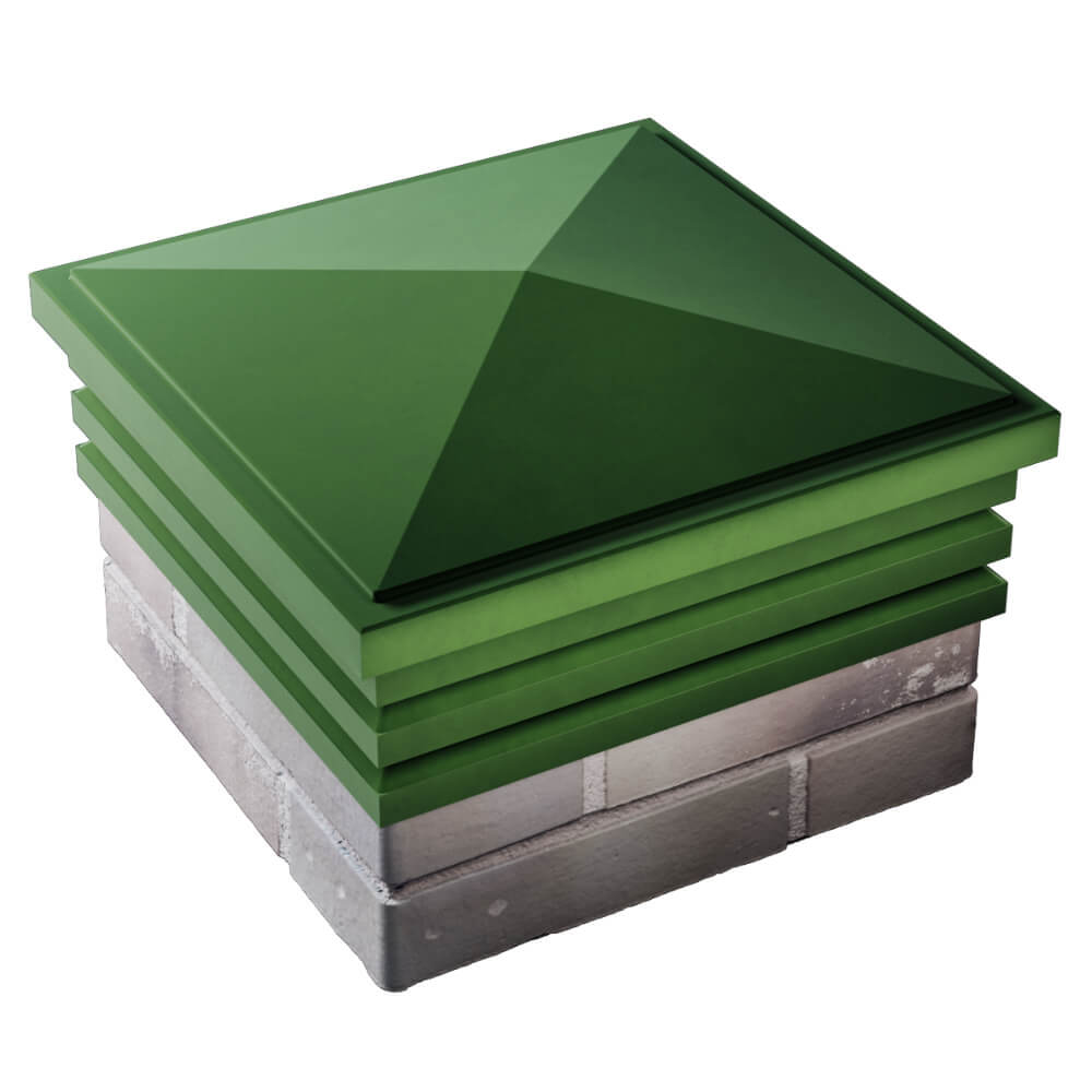 Колпак Zking Бона ХайТек Зеленый на столб 1.5х1.5 кирпича (385х385мм)