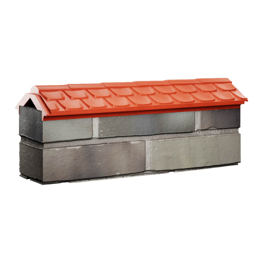 Парапет Zking Эльбрус Красный с посадкой на 0.5 кирпича (130мм) Старый Оскол фото