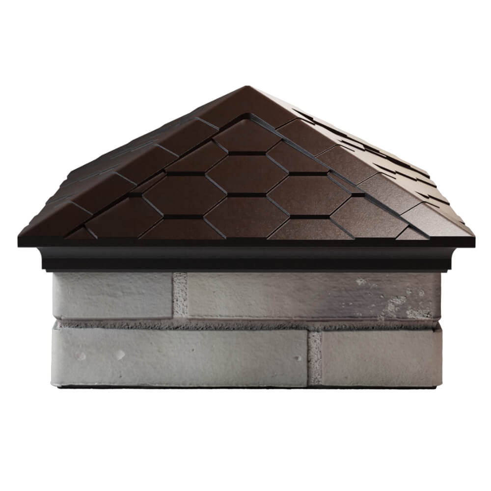 Колпак Zking Эверест Коричневый на столб 1.5х1.5 кирпича (390х390мм) Старый Оскол фото