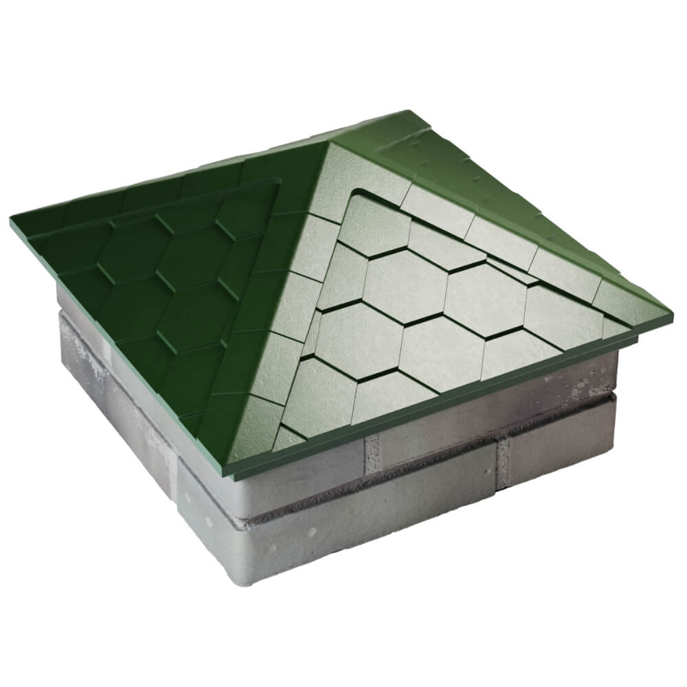 Колпак Zking Эверест Зеленый на столб 1.5х1.5 кирпича (390х390мм) в Старом Осколе фото
