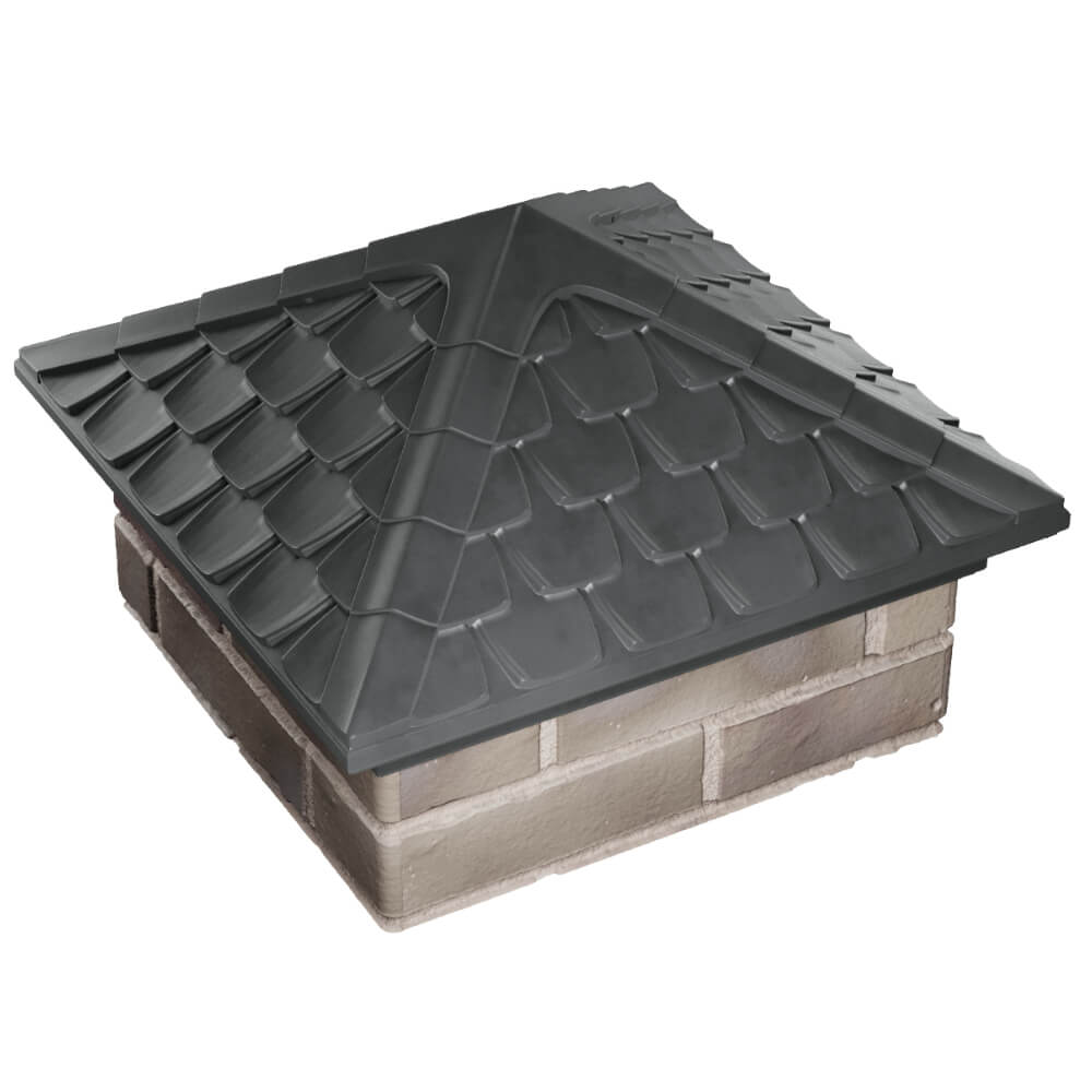 Колпак Zking Эльбрус Серый на столб 1.5х1.5 кирпича (385х385мм) в Старом Осколе фото