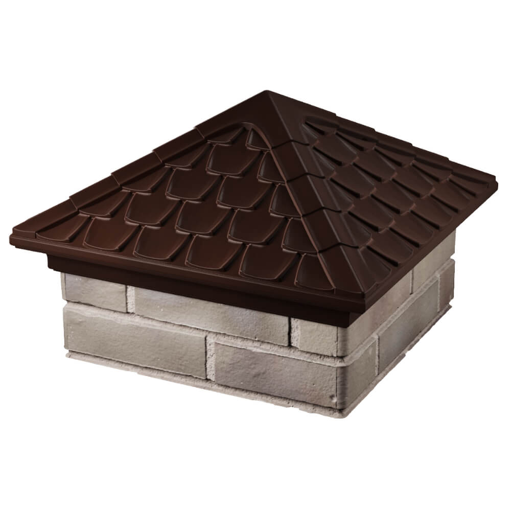 Колпак Zking Эльбрус Коричневый на столб 1.5х1.5 кирпича (385х385мм) в Старом Осколе фото