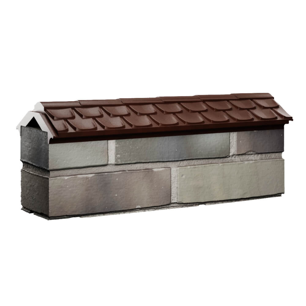Парапет Zking Эльбрус Коричневый с посадкой на 0.5 кирпича (130мм) Старый Оскол фото