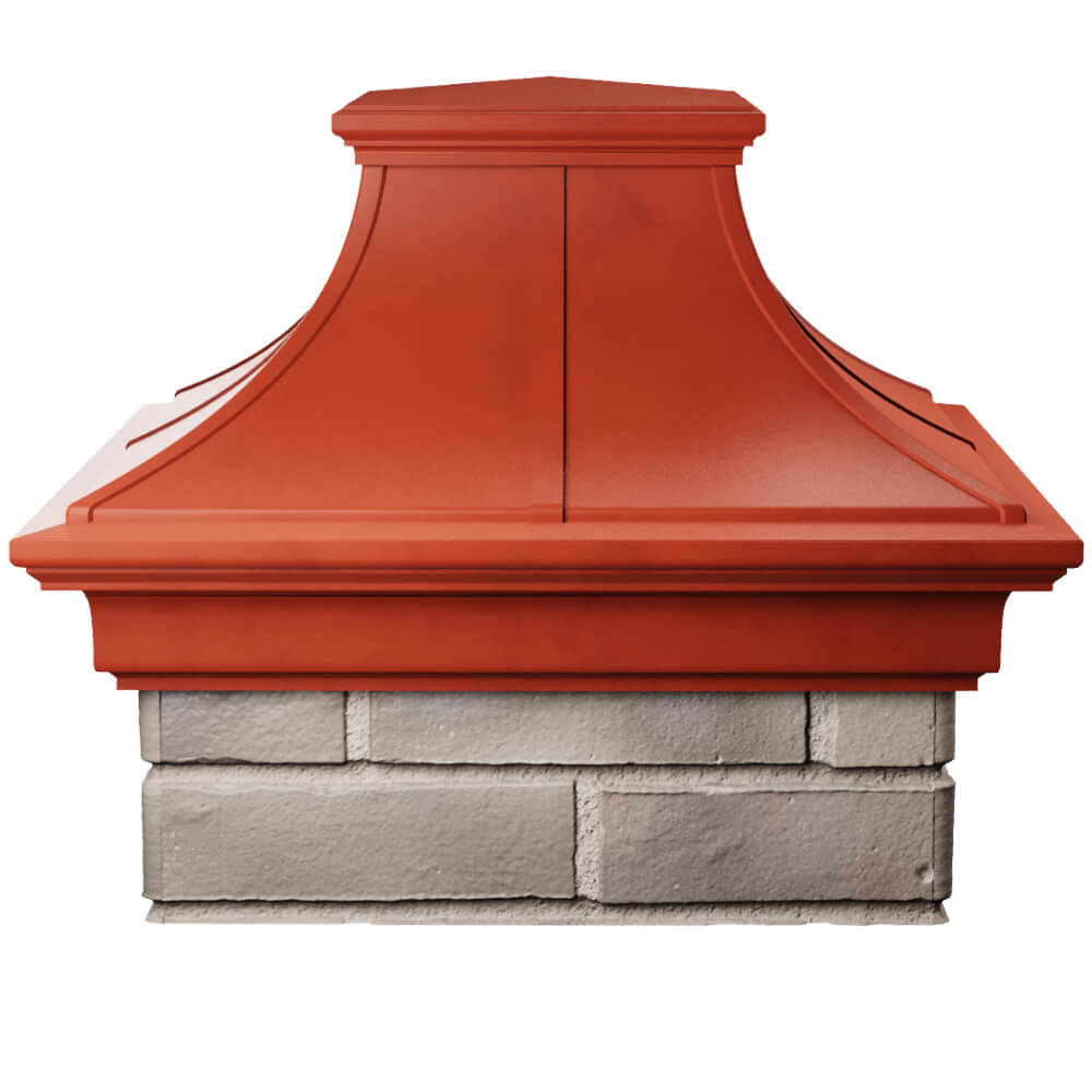 Колпак Zking Монблан Премиум Красный на столб 1.5х1.5 кирпича (385х385мм) Старый Оскол фото