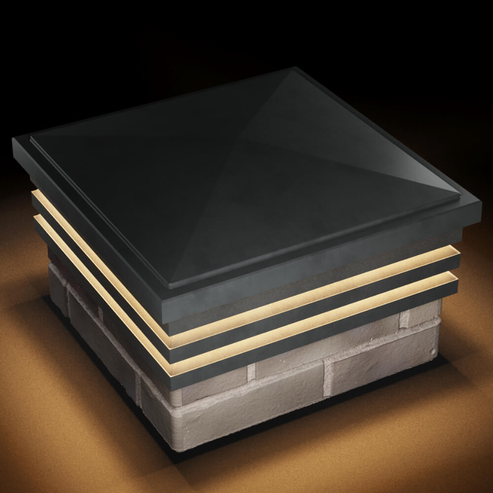 Колпак Zking Бона ХайТек Серый на столб 1.5х1.5 кирпича (385х385мм) с подсветкой в Старом Осколе фото