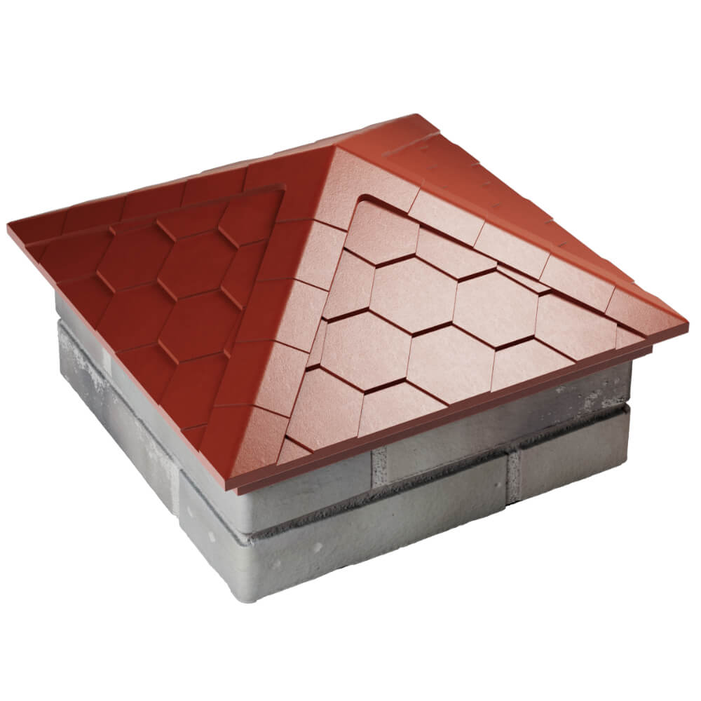 Колпак Zking Эверест Красный на столб 1.5х1.5 кирпича (390х390мм) в Старом Осколе фото