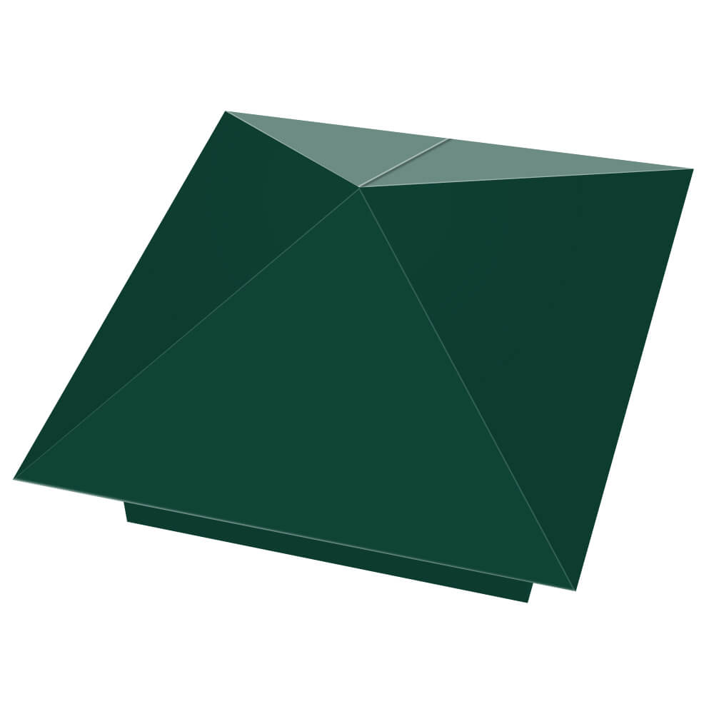 Колпак металлический 390х390мм RAL6005 Зеленый Мох заборный Старый Оскол фото