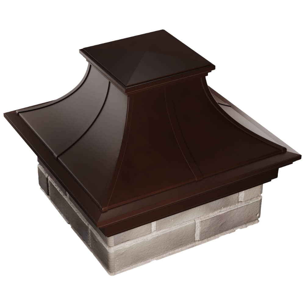 Колпак Zking Монблан Премиум Коричневый на столб 1.5х1.5 кирпича (385х385мм) в Старом Осколе фото