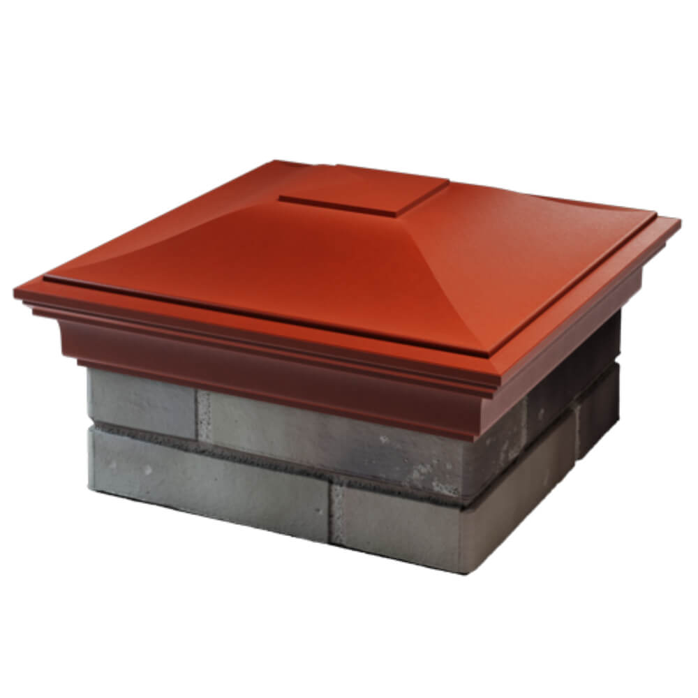 Колпак Zking Монблан Красный на столб 1.5х1.5 кирпича (385х385мм)