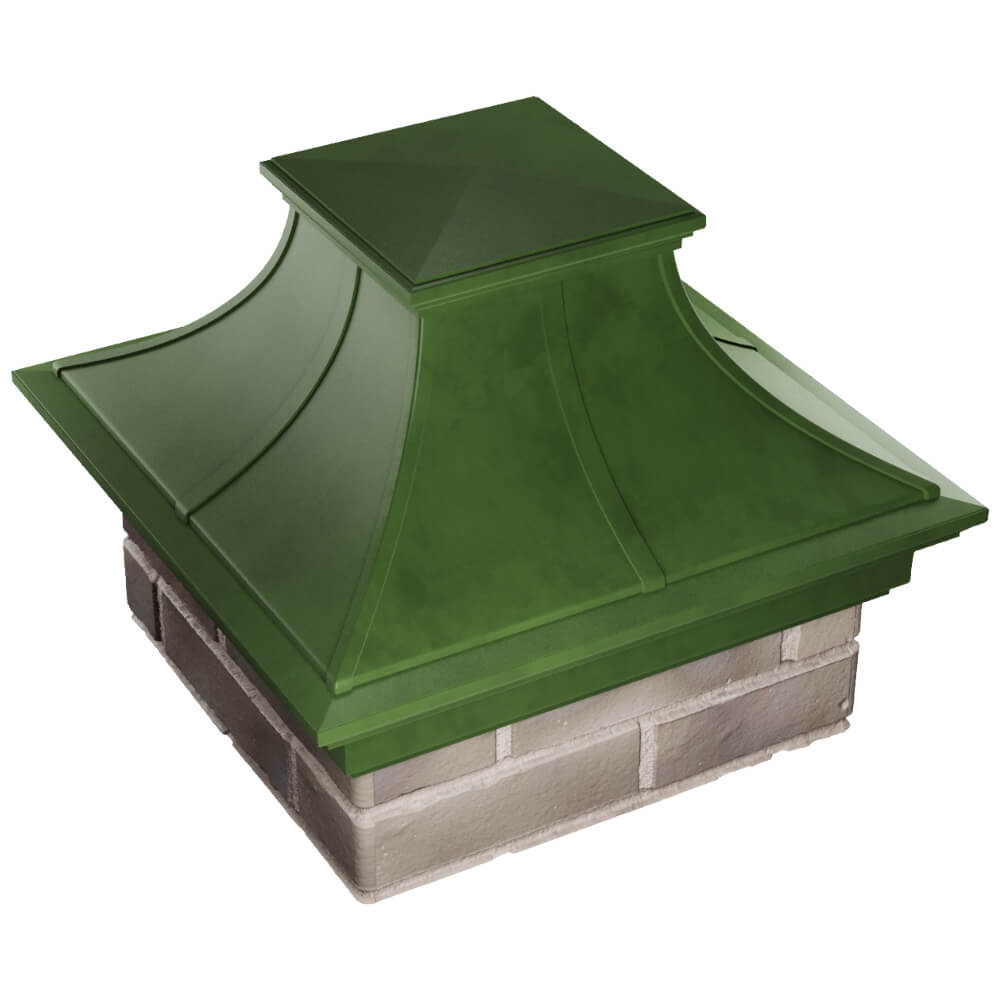 Колпак Zking Монблан Премиум Зеленый на столб 1.5х1.5 кирпича (385х385мм) в Старом Осколе фото