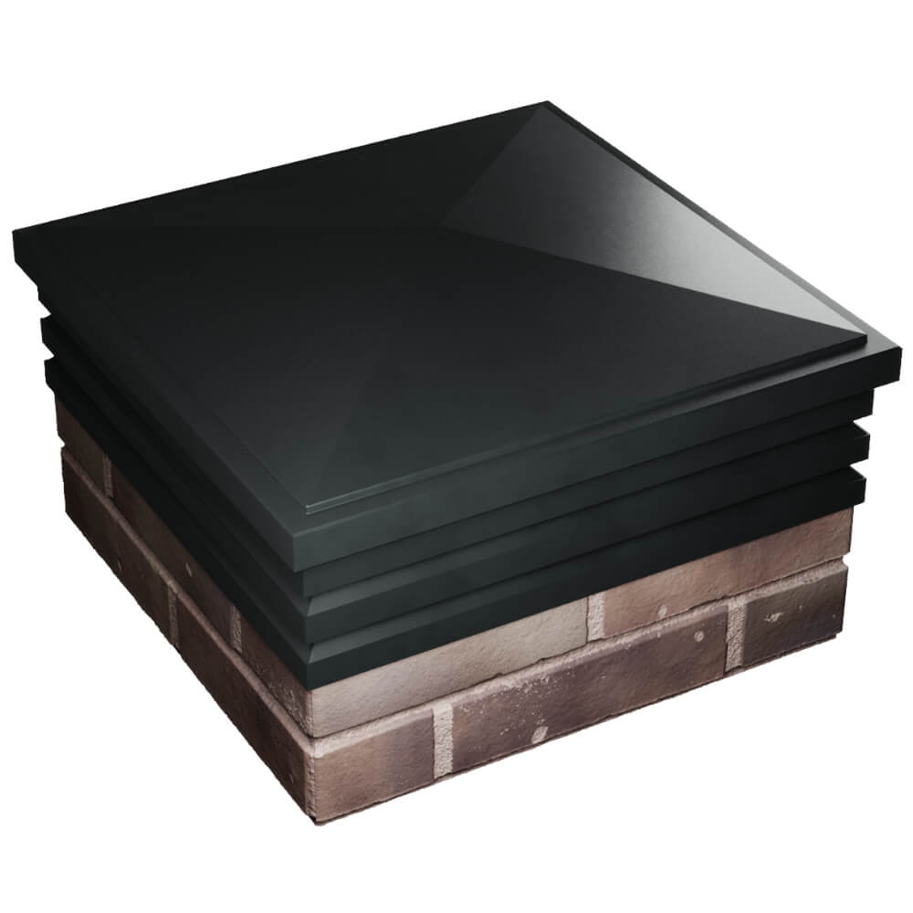 Колпак Zking Бона ХайТек Черный на столб 2х2 кирпича (513х513мм) в Старом Осколе фото