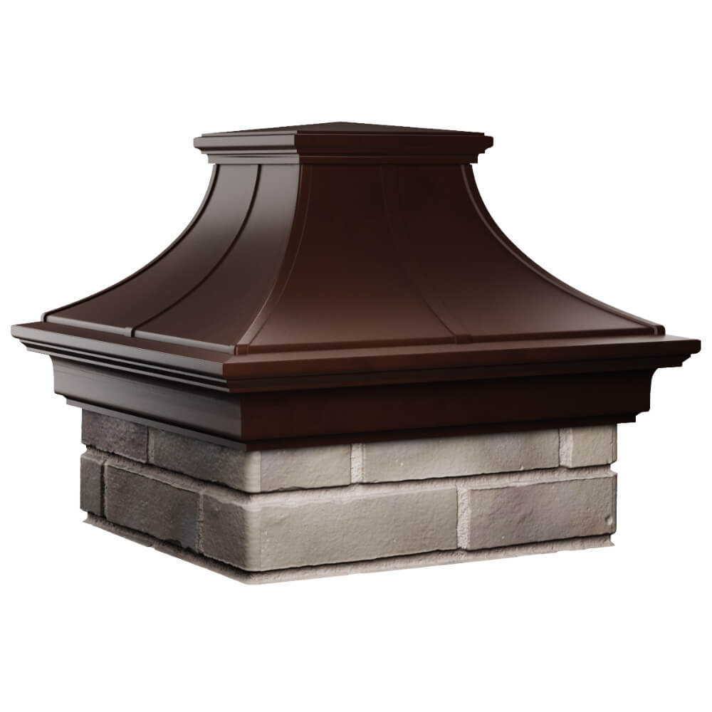 Колпак Zking Монблан Премиум Коричневый на столб 1.5х1.5 кирпича (385х385мм) в Старом Осколе фото