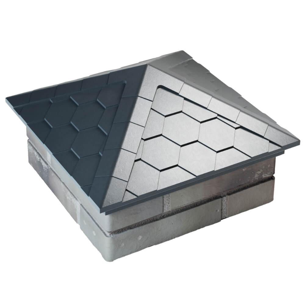 Колпак Zking Эверест Серый на столб 1.5х1.5 кирпича (390х390мм) в Старом Осколе фото