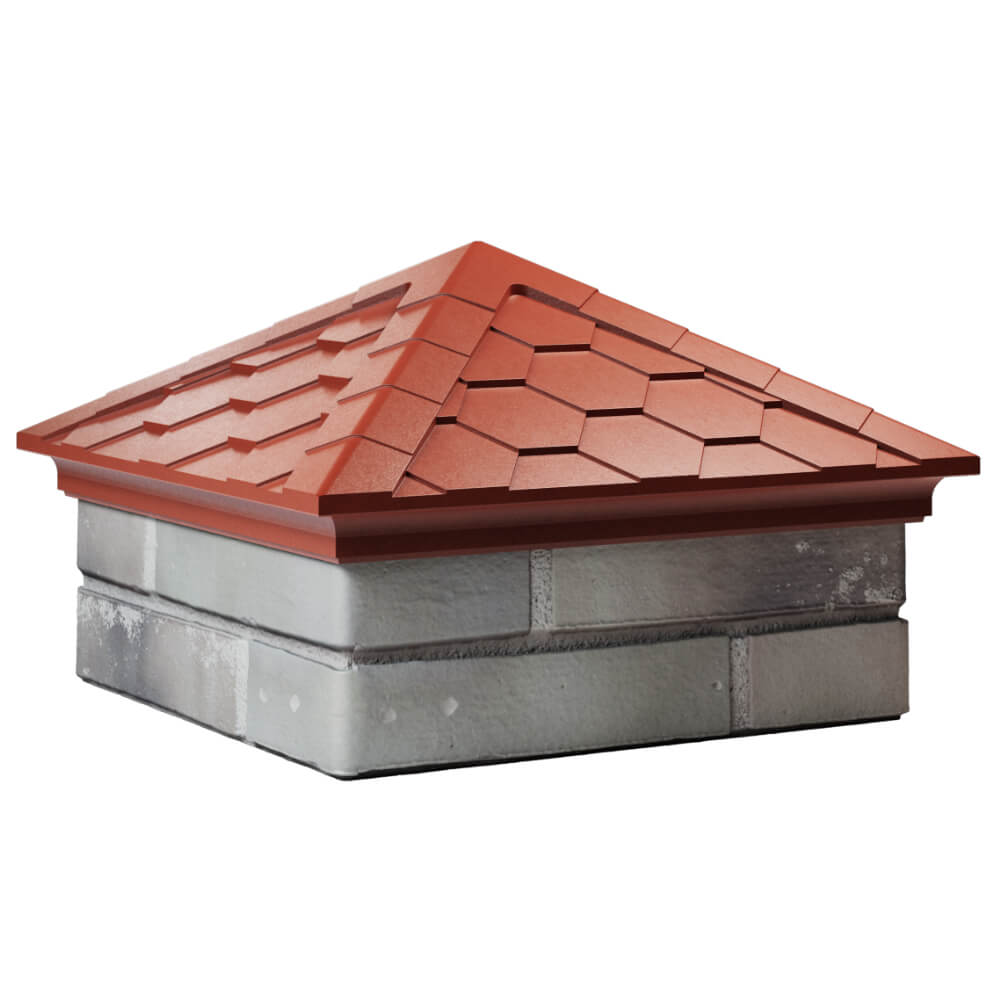 Колпак Zking Эверест Красный на столб 1.5х1.5 кирпича (390х390мм) в Старом Осколе фото