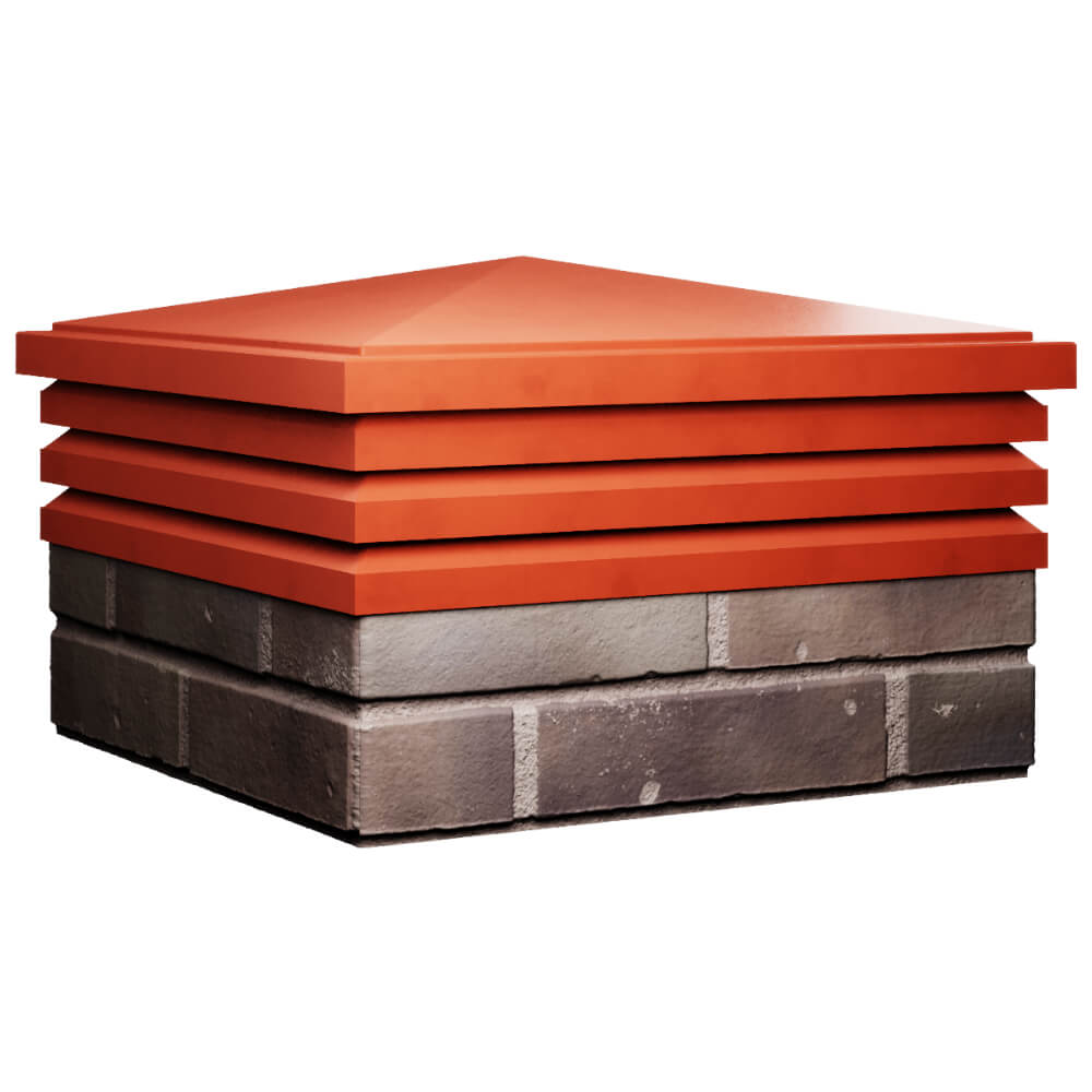 Колпак Zking Бона ХайТек Красный на столб 2х2 кирпича (513х513мм) в Старом Осколе фото