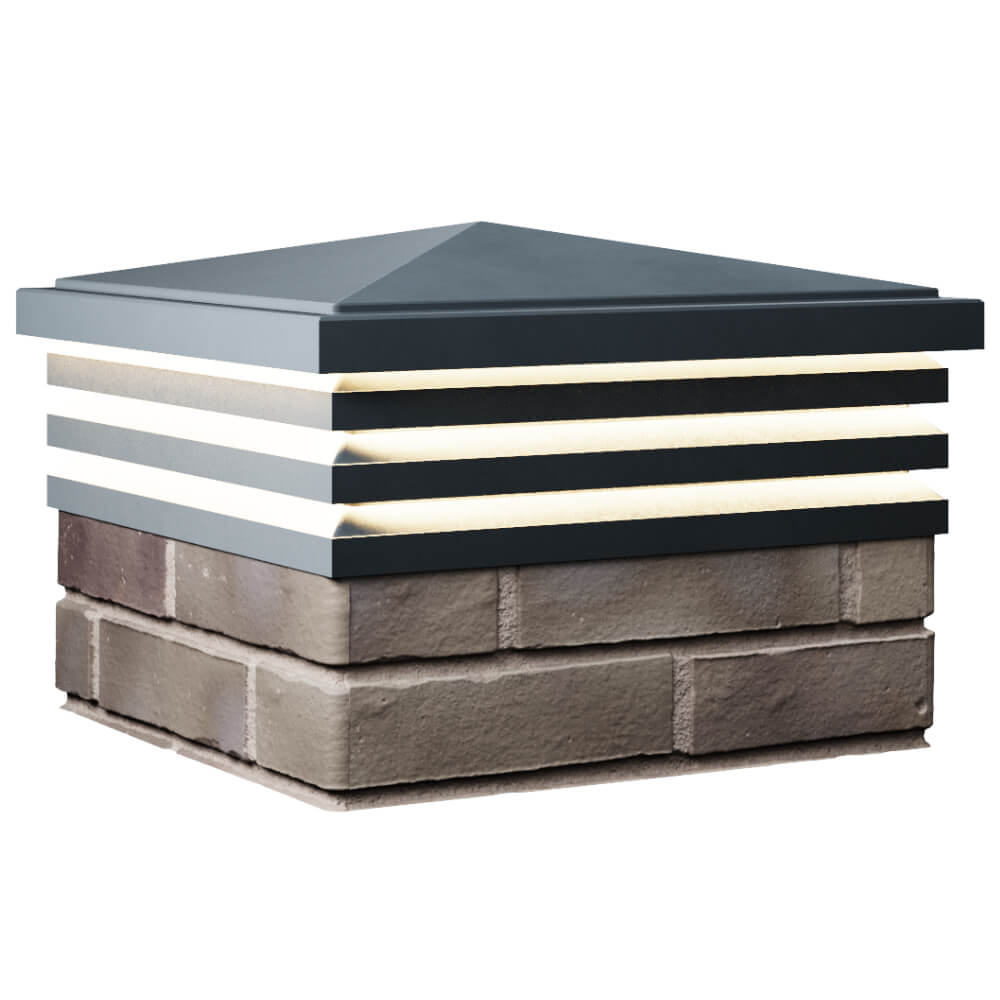 Колпак Zking Бона ХайТек Серый на столб 1.5х1.5 кирпича (385х385мм) с подсветкой в Старом Осколе фото