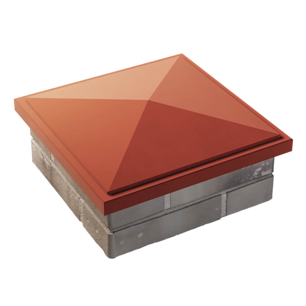 Колпак Zking БонаМоно Красный на столб 1.5х1.5 кирпича (385х385, 400х400мм) в Старом Осколе фото