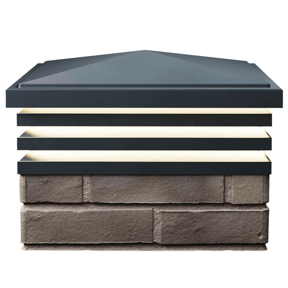 Колпак Zking Бона ХайТек Серый на столб 1.5х1.5 кирпича (385х385мм) с подсветкой в Старом Осколе фото