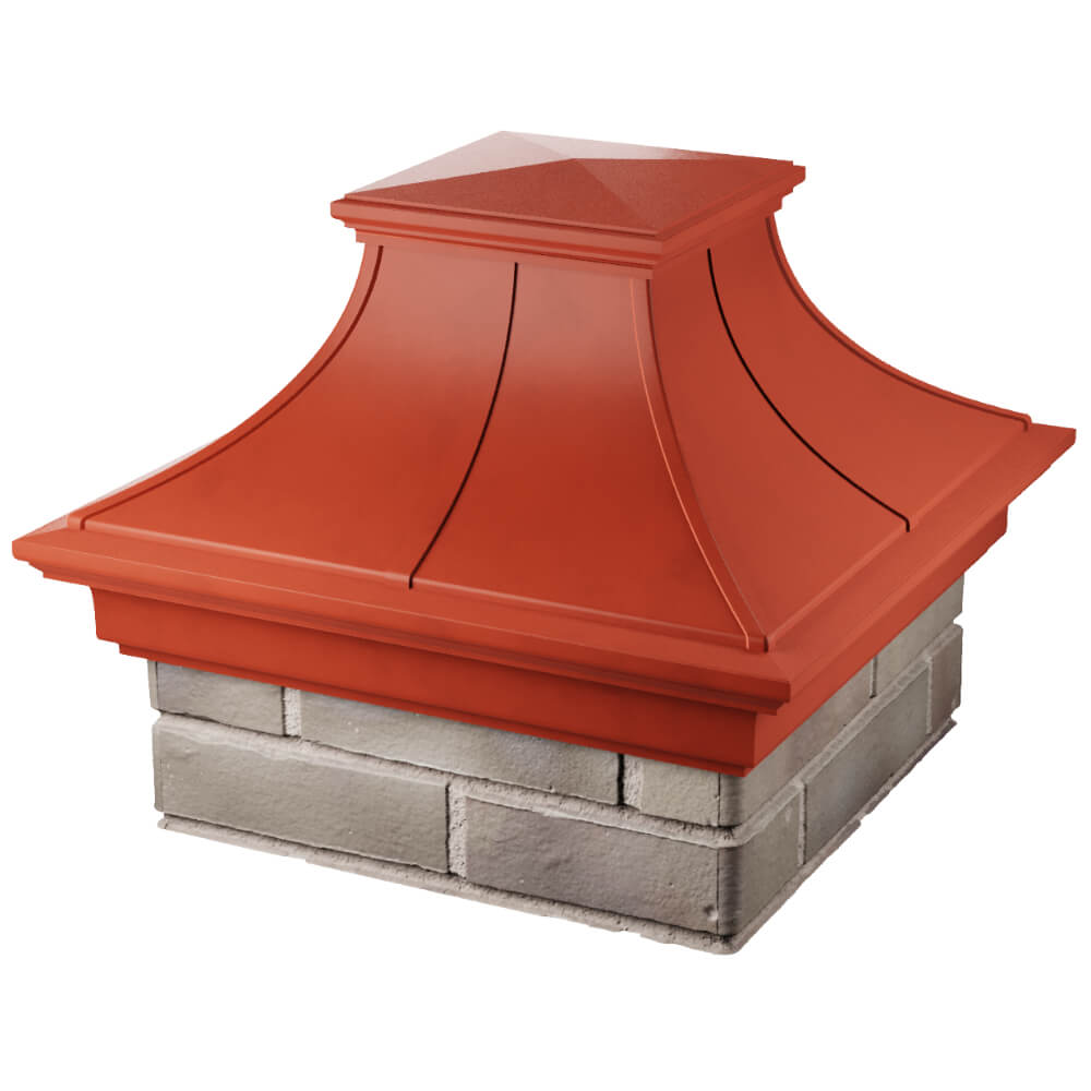 Колпак Zking Монблан Премиум Красный на столб 1.5х1.5 кирпича (385х385мм) в Старом Осколе фото