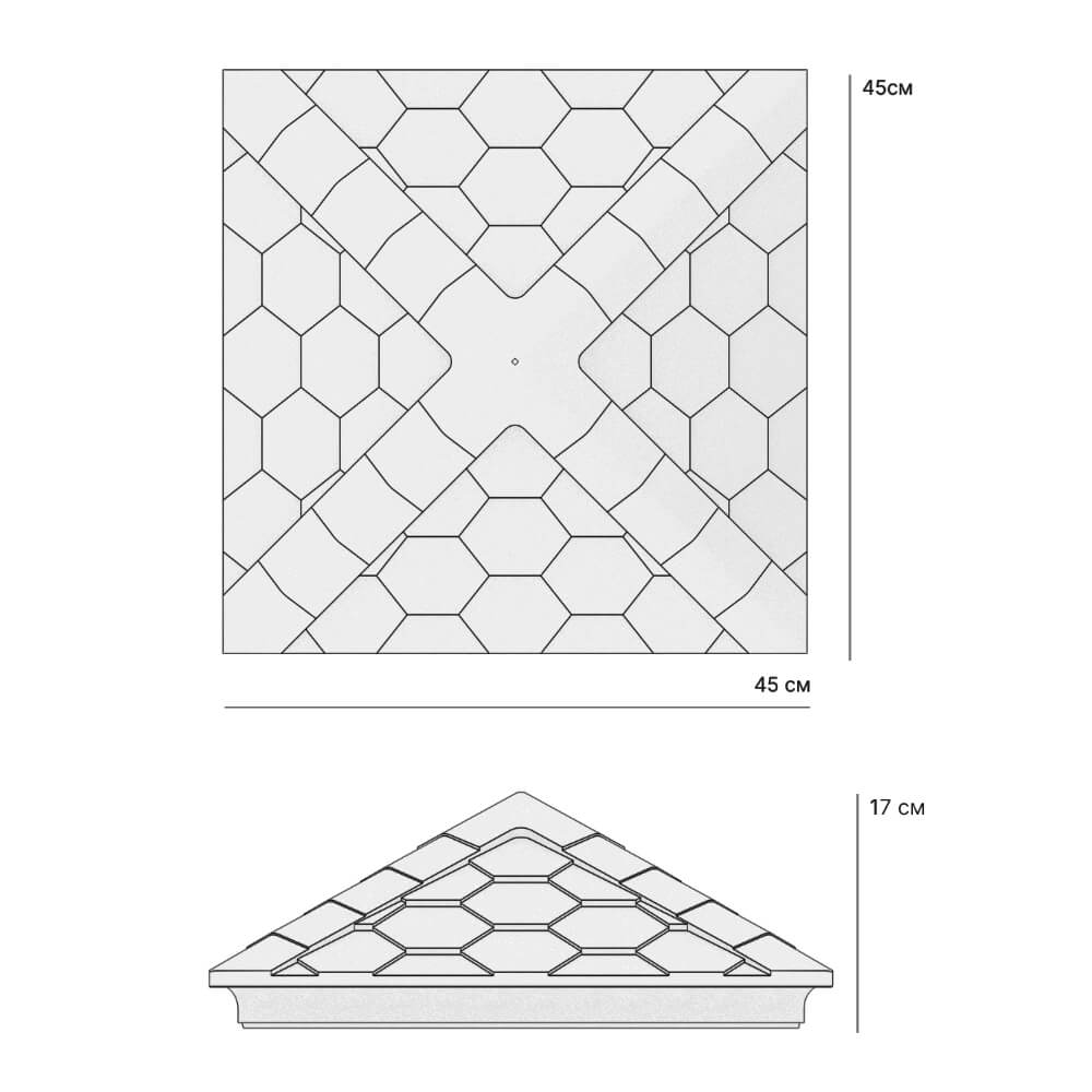 Колпак Zking Эверест Серый на столб 1.5х1.5 кирпича (390х390мм) в Старом Осколе фото