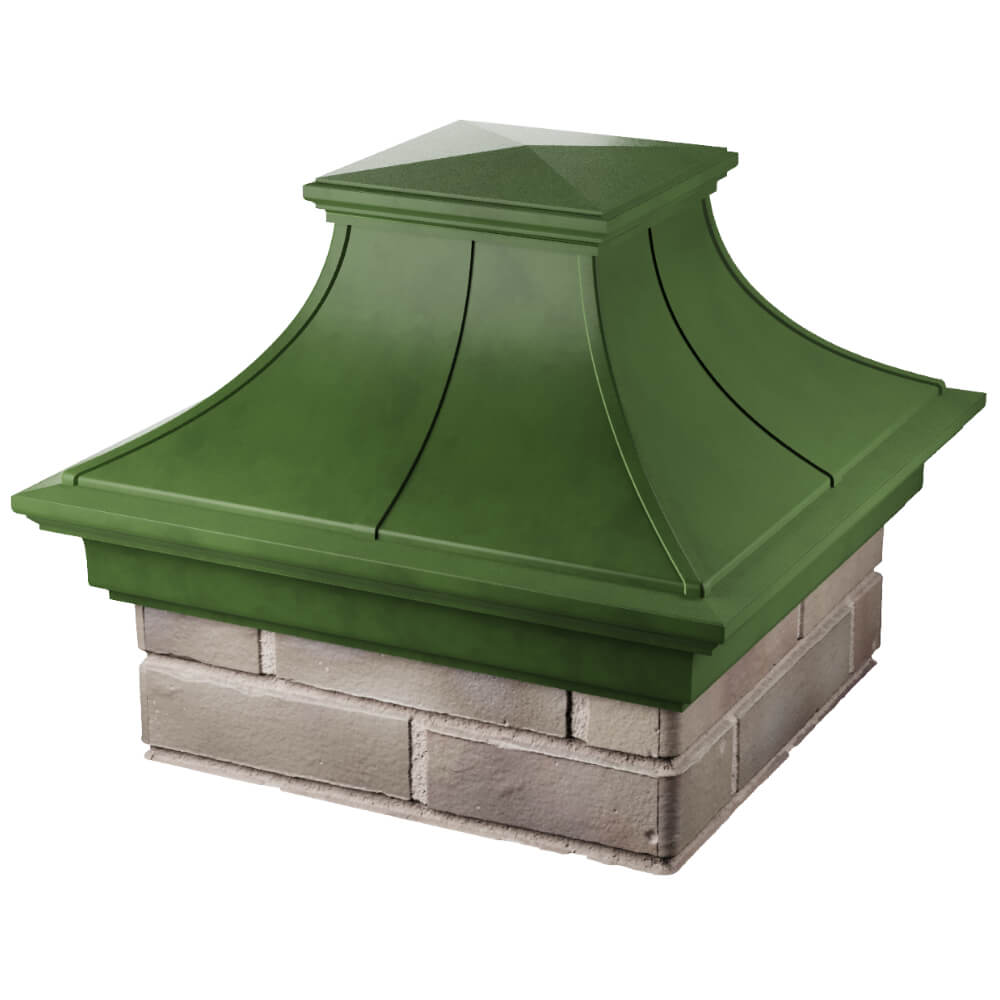 Колпак Zking Монблан Премиум Зеленый на столб 1.5х1.5 кирпича (385х385мм) в Старом Осколе фото