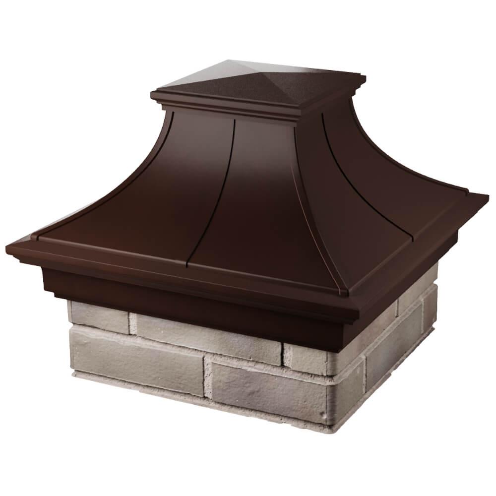 Колпак Zking Монблан Премиум Коричневый на столб 1.5х1.5 кирпича (385х385мм) в Старом Осколе фото