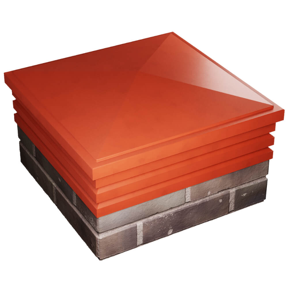 Колпак Zking Бона ХайТек Красный на столб 2х2 кирпича (513х513мм) в Старом Осколе фото