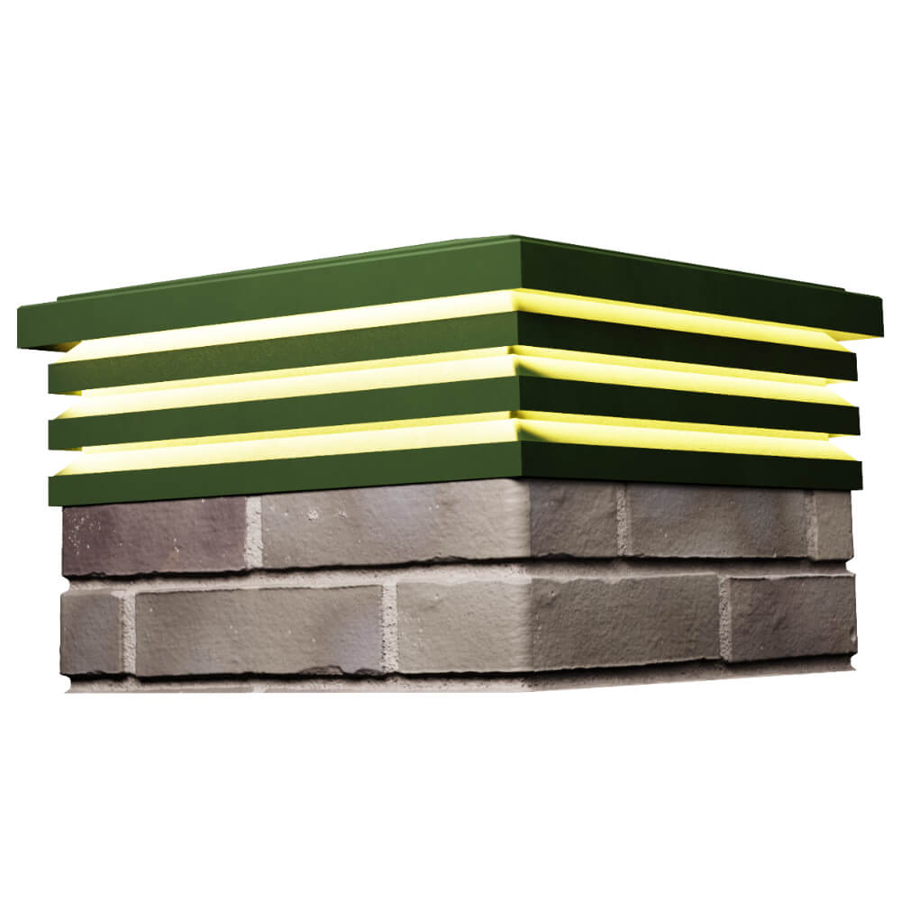 Колпак Zking Бона ХайТек Зеленый на столб 1.5х1.5 кирпича (385х385мм) с подсветкой в Старом Осколе фото