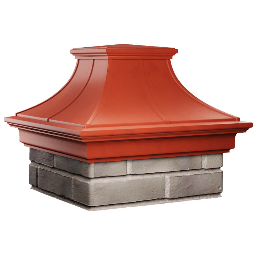 Колпак Zking Монблан Премиум Красный на столб 1.5х1.5 кирпича (385х385мм) в Старом Осколе фото