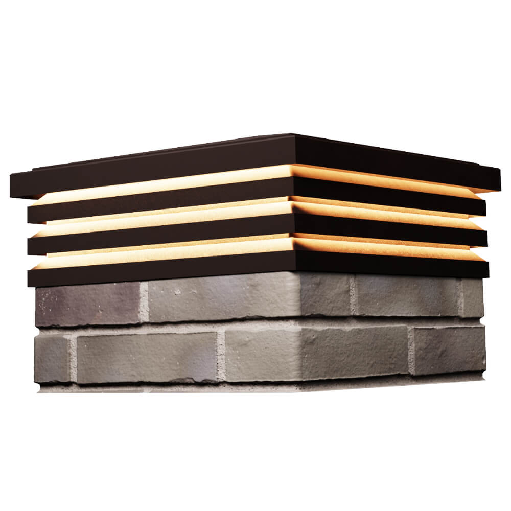 Колпак Zking Бона ХайТек Коричневый на столб 1.5х1.5 кирпича (385х385мм) с подсветкой в Старом Осколе фото