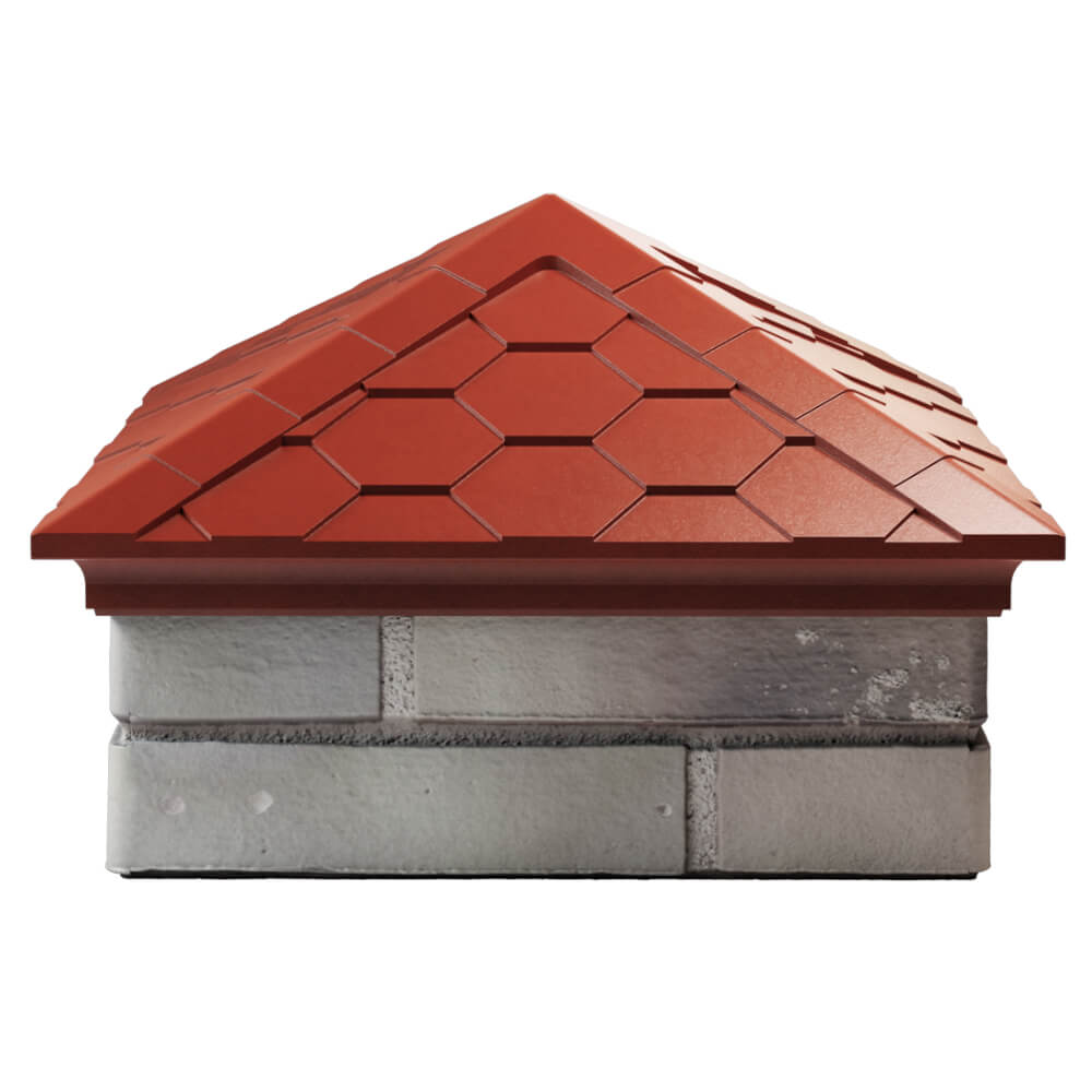 Колпак Zking Эверест Красный на столб 1.5х1.5 кирпича (390х390мм) Старый Оскол фото