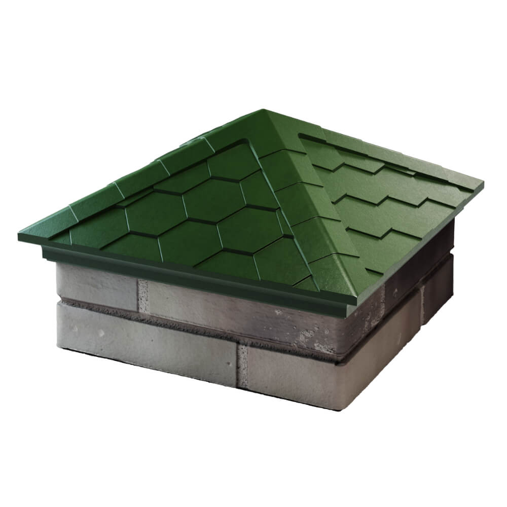 Колпак Zking Эверест Зеленый на столб 1.5х1.5 кирпича (390х390мм) в Старом Осколе фото