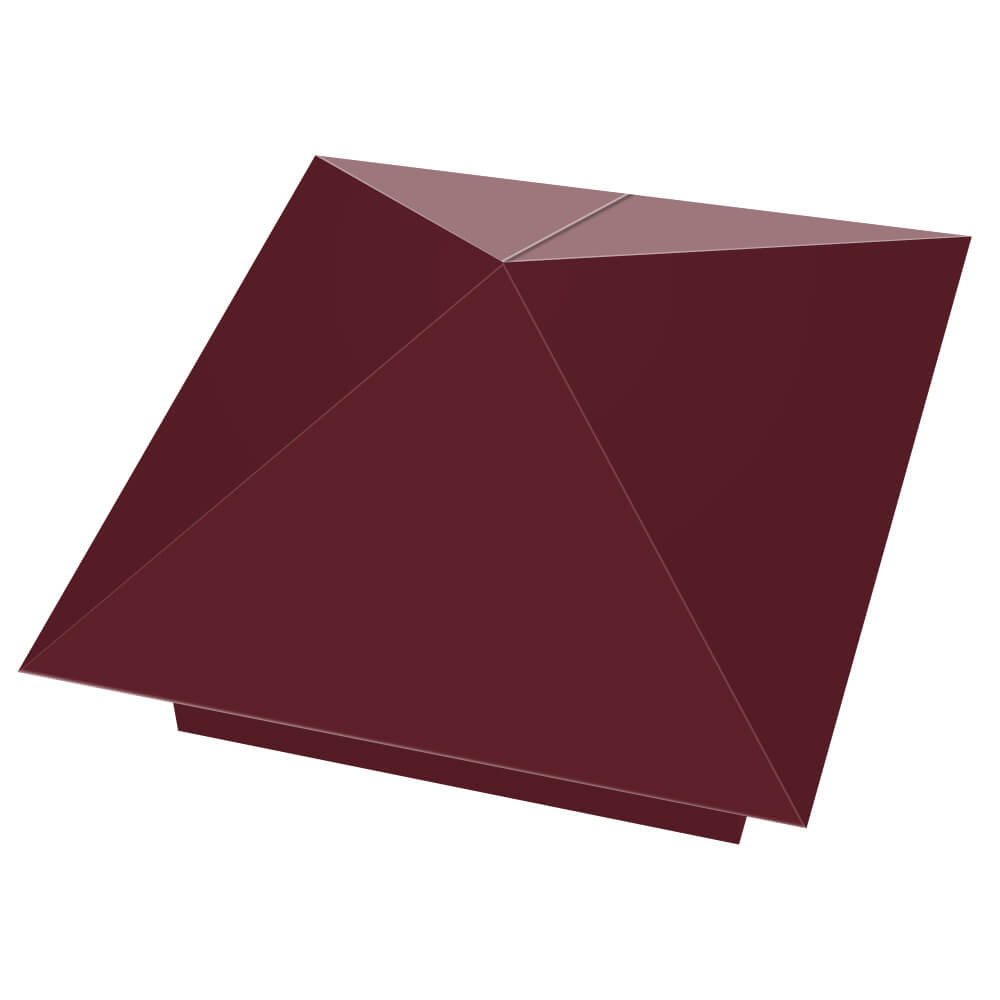 Колпак металлический 390х390мм RAL3005 Красное Вино заборный Старый Оскол фото