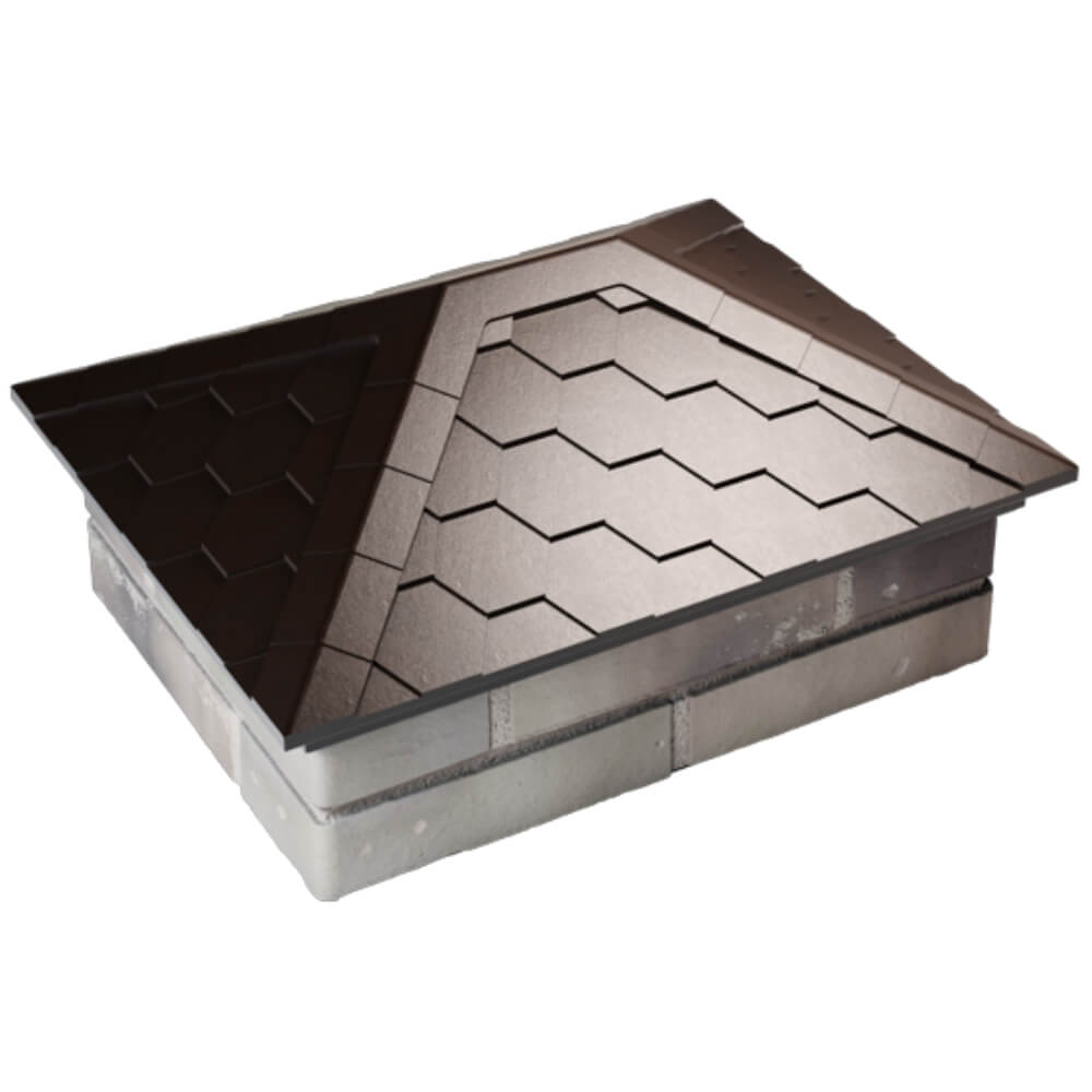 Колпак Zking Эверест Коричневый на столб 2х1.5 кирпича (520х390мм) Старый Оскол фото