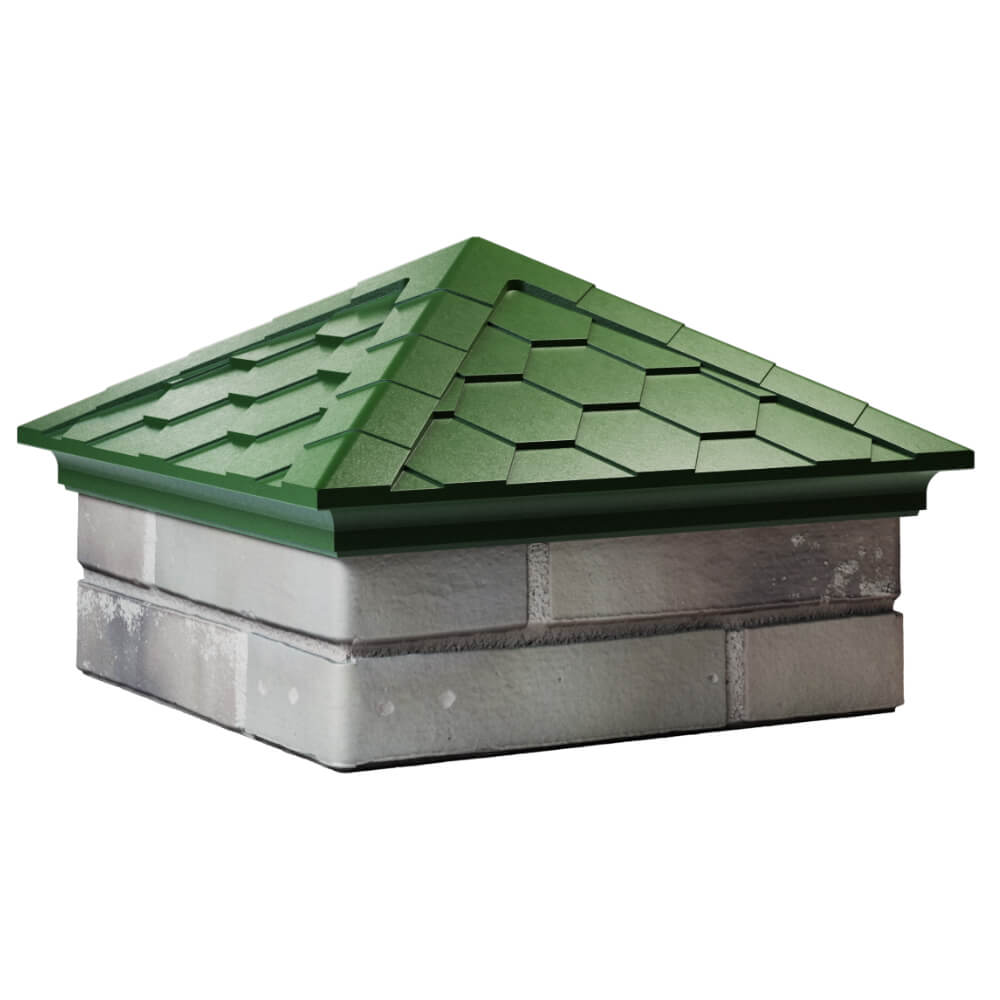 Колпак Zking Эверест Зеленый на столб 1.5х1.5 кирпича (390х390мм) в Старом Осколе фото