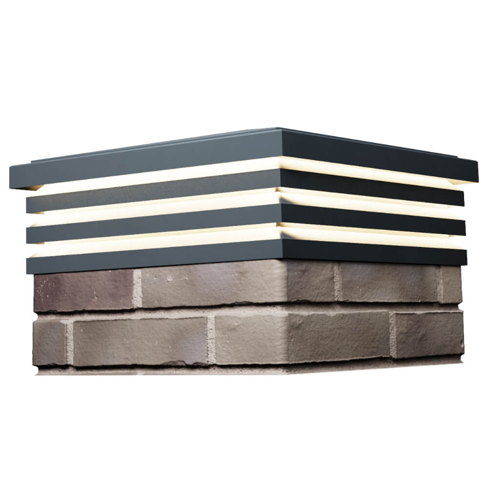 Колпак Zking Бона ХайТек Серый на столб 1.5х1.5 кирпича (385х385мм) с подсветкой в Старом Осколе фото