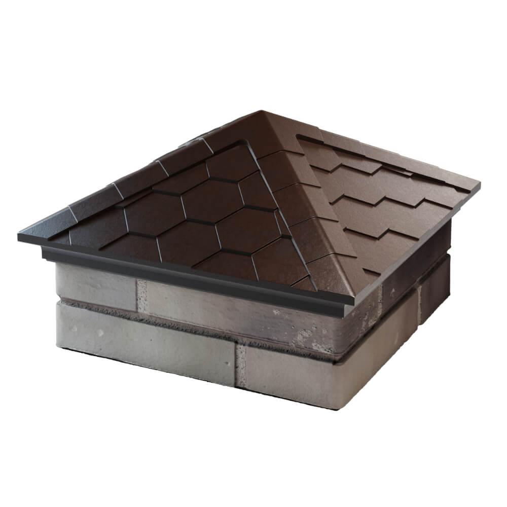 Колпак Zking Эверест Коричневый на столб 1.5х1.5 кирпича (390х390мм) в Старом Осколе фото
